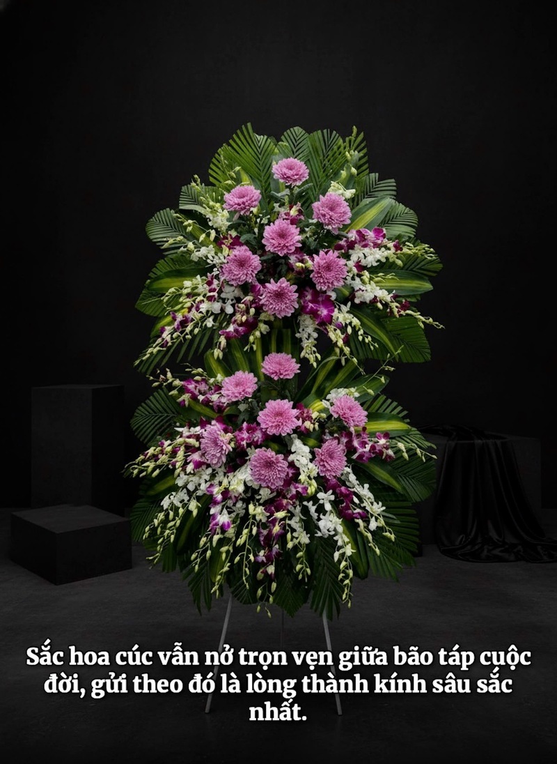 Kệ Hoa Kính Viếng Tone Hồng Sen